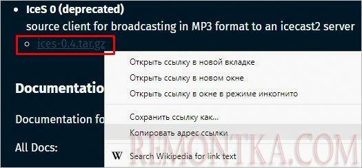 Ссылка на ices
