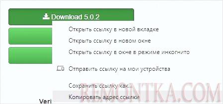 Копируем ссылку на последнюю версию phpMyAdmin