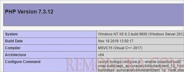phpinfo в браузере