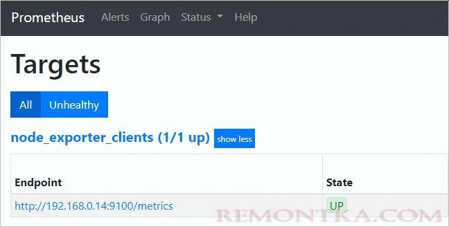 Группа хостов с установленной node_exporter