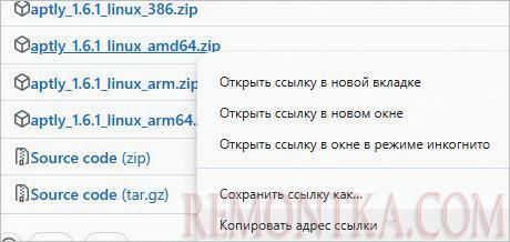 Копируем ссылку на архив aptly
