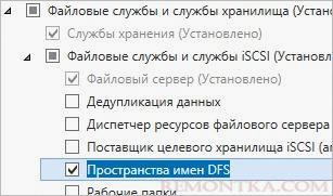 Ставим галочки напротив Пространства имен DFS
