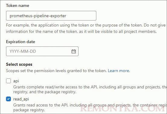 Заполнение данных для создания токена
