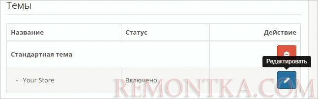 Переходим к редактированию темы