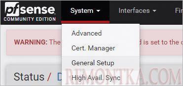 Установка и базовая настройка pfSense