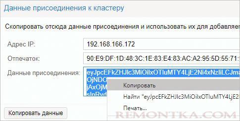 Копирование данных для присоединения к кластеру