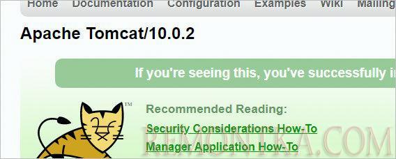 Стартовая страница Tomcat Server
