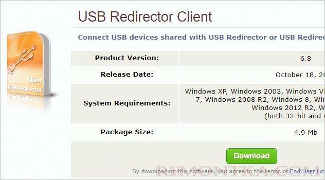 Скачиваем USB Redirector Client