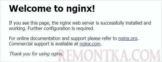 Страница приветствия в nginx