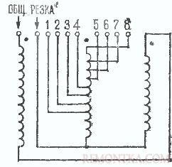 Электрическая схема соединения обмоток сварочного трансформатора