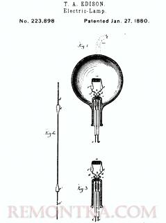 Патент Томаса А. Эдисона на электрическую лампу