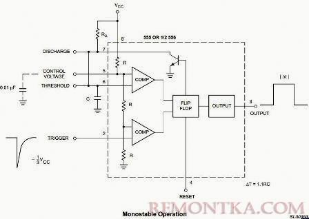 Схема одновибратора 