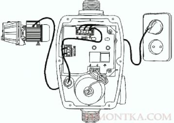 Подключение блока управления насосом АКВАРОБОТ Турбипресс к электрической сети