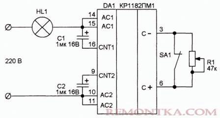 Регулятор мощности на микросхеме Кр1182ПМ2 Регулятор мощности на микросхеме Кр1182ПМ2