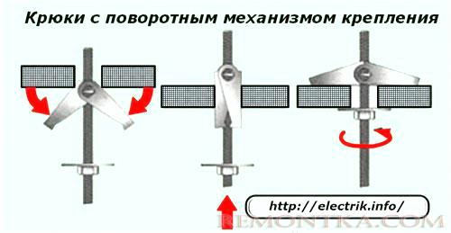 Крюки с поворотным механизмом крепления