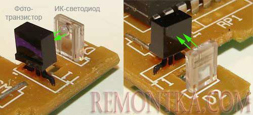 Фототранзистор и ик-светодиод