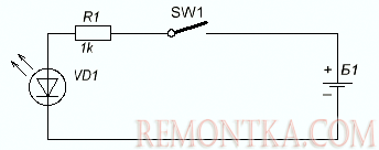 Схема фонарика на светодиоде