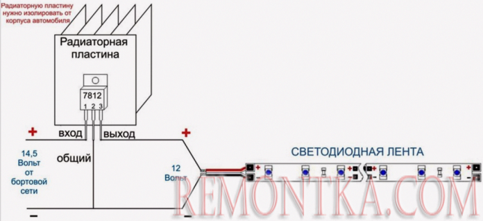 Подключение светодиодной ленты в автомобиле