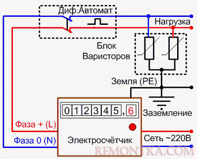 Схема защиты ламп