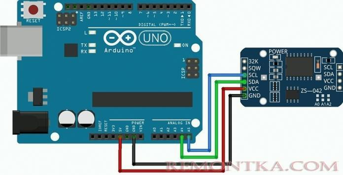 Схема подключения RTC к ардуино