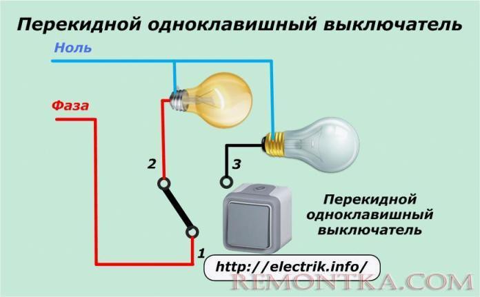 Перекидной одноклавишный выключатель