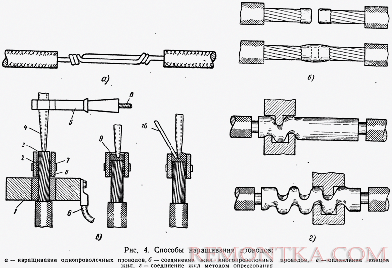 Способы наращивания проводов