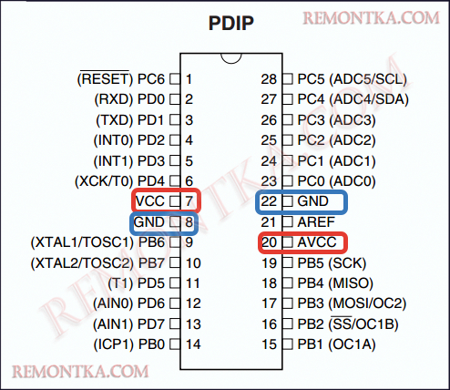 питание Atmega8