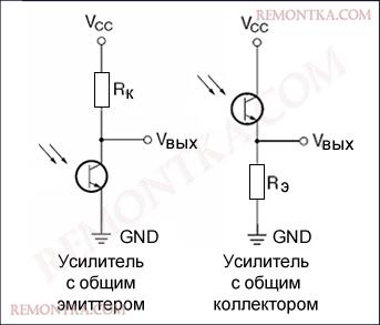 Усилители эмиттером и коллектором 