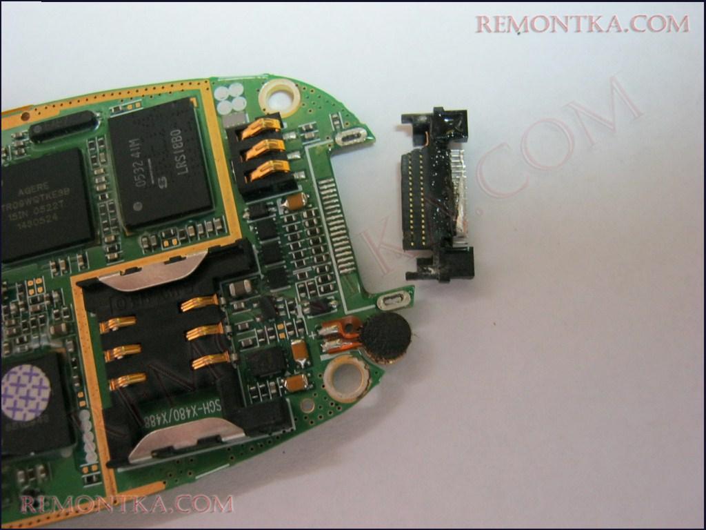 демонтаж разъема зарядки телефона