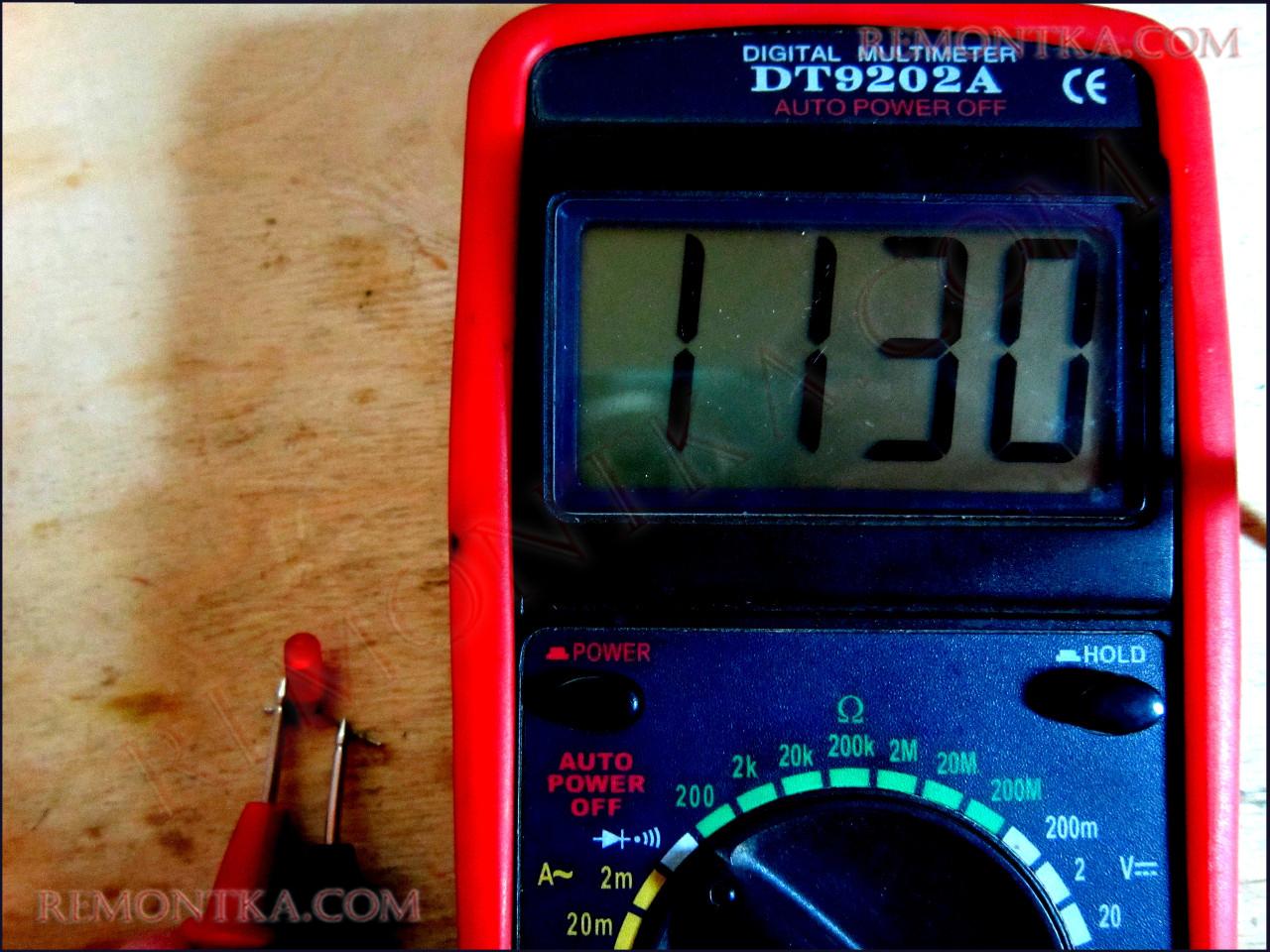 как проверить светодиод с помощью мультиметра