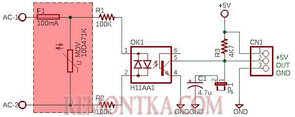 Детектор сети PC817 (вторая версия)