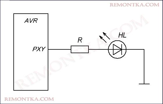 Бегущие огни на ATtiny2313