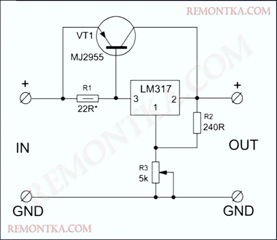 Транзистор и lm317