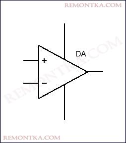 операционный усилитель обозначение на схеме