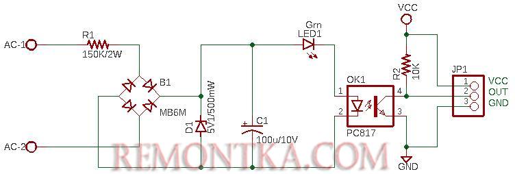 Детектор сети 220v PC817