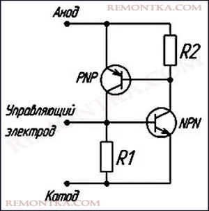 Схема тиристора