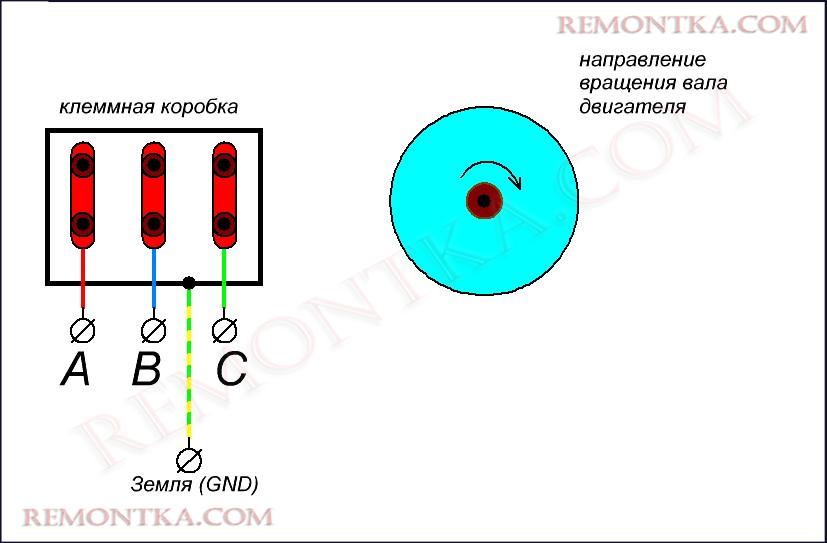 включение двигателя по схеме треугольник в сеть