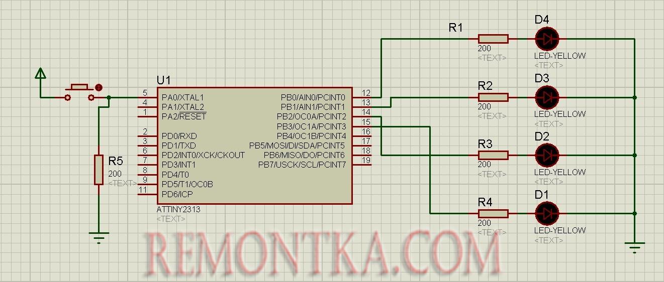 Подключение кнопки к AVR