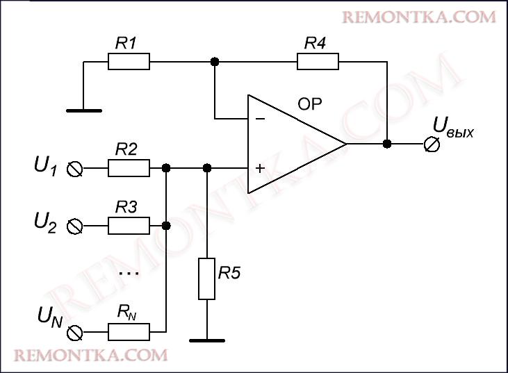Сумматор на ОУ