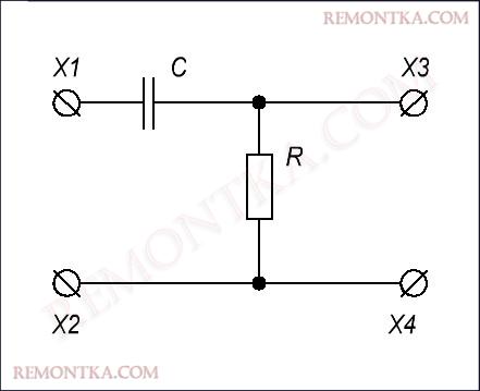 RC дифференцирующая цепь