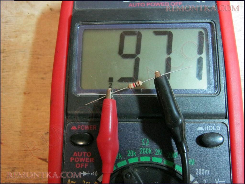 замеряем сопротивление резистора с цветовой маркировкой