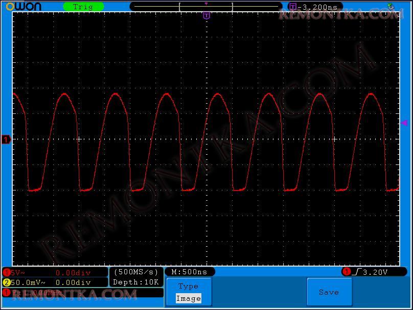 кварц 1 МГц осциллограмма