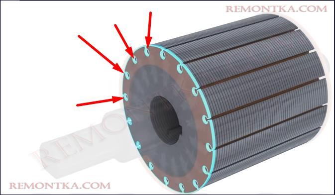пазы на сердечнике ротора