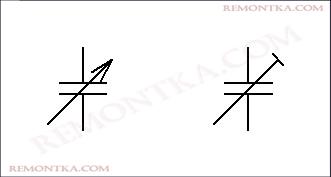 переменный конденсатор обозначение на схеме