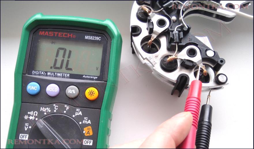 проверка генератора мультиметром