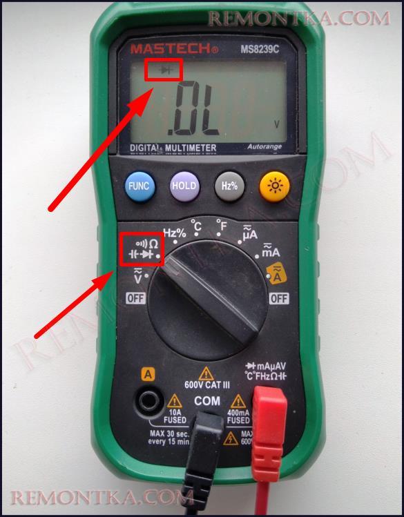режим прозвонки на мультиметре мастек