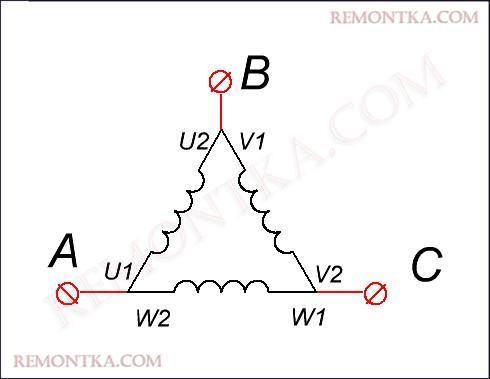 схема соединения треугольник