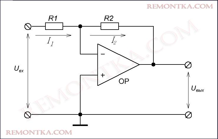 инвертирующий усилитель двухполярный