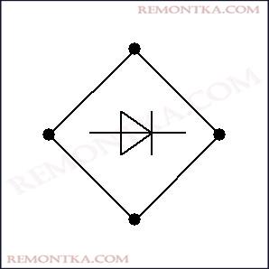 упрощенный вариант обозначения диодного моста