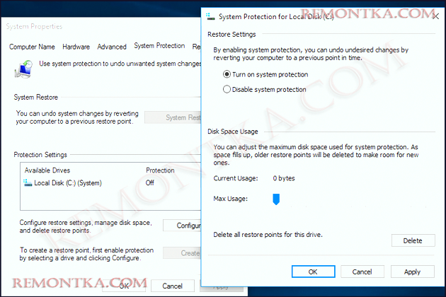 Как создать точку восстановления в Windows 10